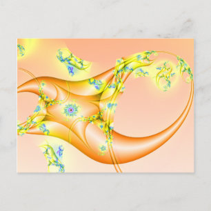 Claw Orange and Yellow Fractal Art Postcard