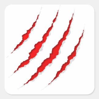 Claw Scratch - Mysterious Animal  Square Sticker