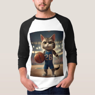 Claw-some Hoops: The Fearless Cat Basketballer T-Shirt