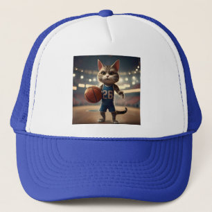 Claw-some Hoops: The Fearless Cat Basketballer Trucker Hat