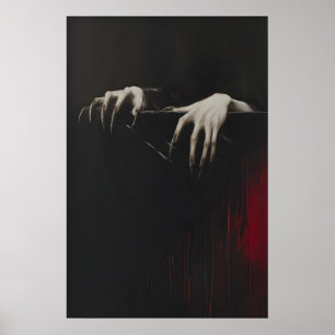 Clawed Hands Dracula Vampire Print, Gothic Art Dar Poster
