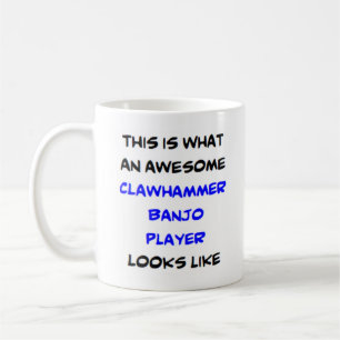 clawhammer banjo player, awesome coffee mug