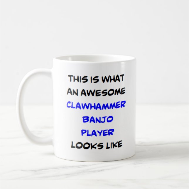 clawhammer banjo player, awesome coffee mug (Left)