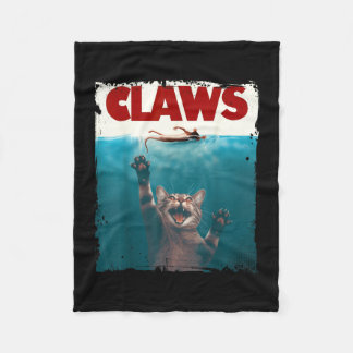 Claws funny cat love cat paws cat parody animal fleece blanket