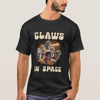 CLAWS IN SPACE cute Astronaut Cats exploring solar T-Shirt