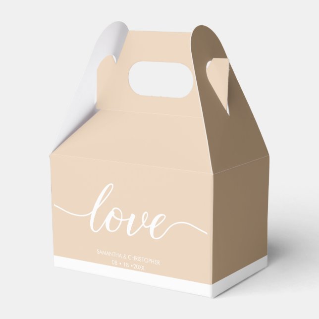 Clay and White Minimalist Wedding custom Favour Bo Box (Front Side)