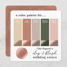 Clay & Blush Pink 2022 Wedding Colour Palette Card