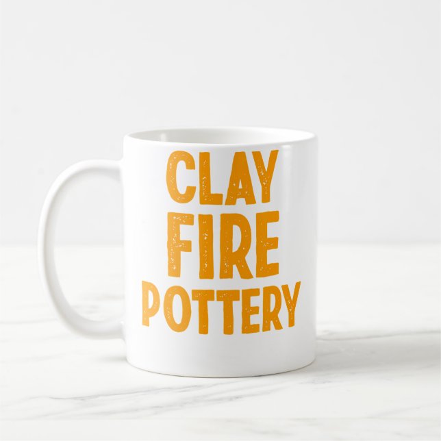 Clay  Fire  Pottery Coffee Mug (Left)