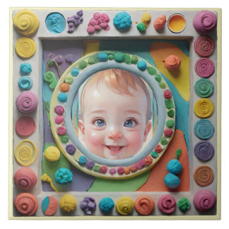 Clay frame ceramic tile