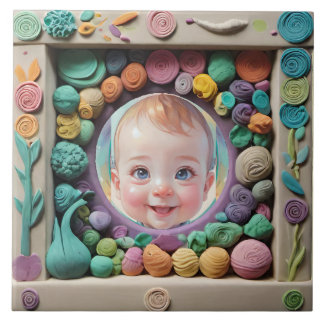 Clay frame ceramic tile