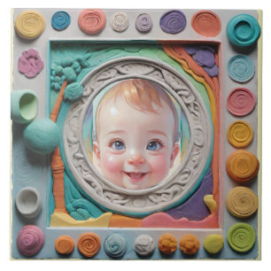 Clay frame ceramic tile