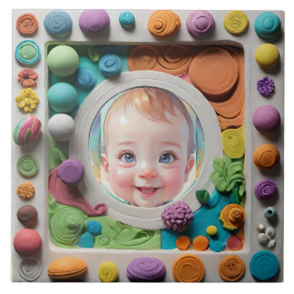 Clay frame ceramic tile