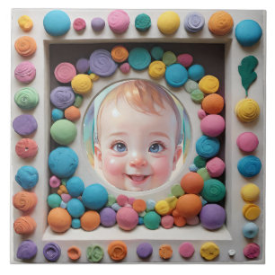 Clay frame ceramic tile