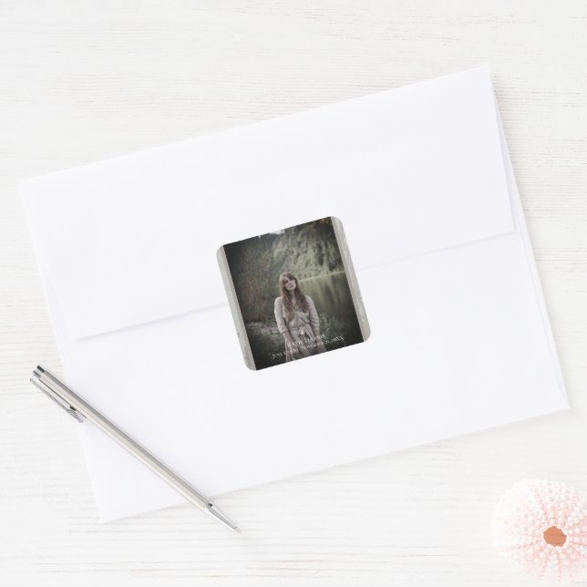 Clay Funeral Script Celebration of Life  Square Sticker (Envelope)