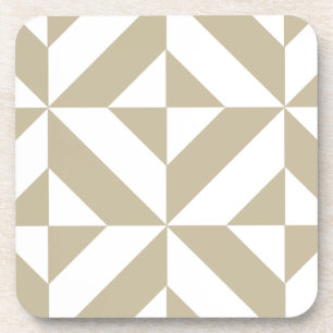 Clay Geometric Deco Cube Pattern Coaster