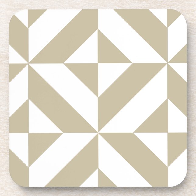 Clay Geometric Deco Cube Pattern Coaster (Front)