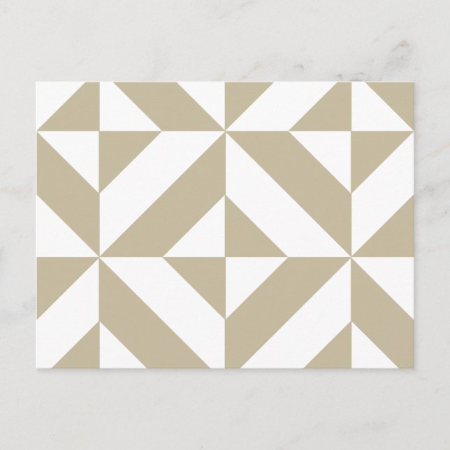Clay Geometric Deco Cube Pattern Postcard (Front)
