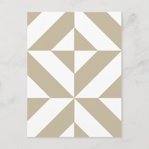 Clay Geometric Deco Cube Pattern Postcard
