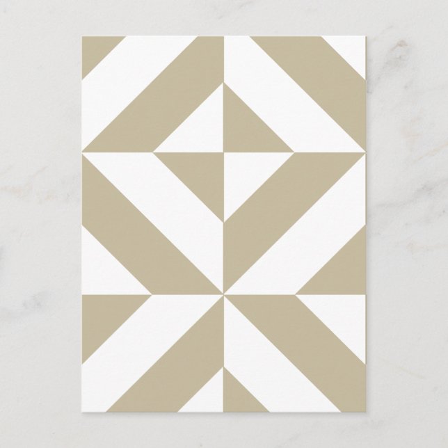 Clay Geometric Deco Cube Pattern Postcard (Front)