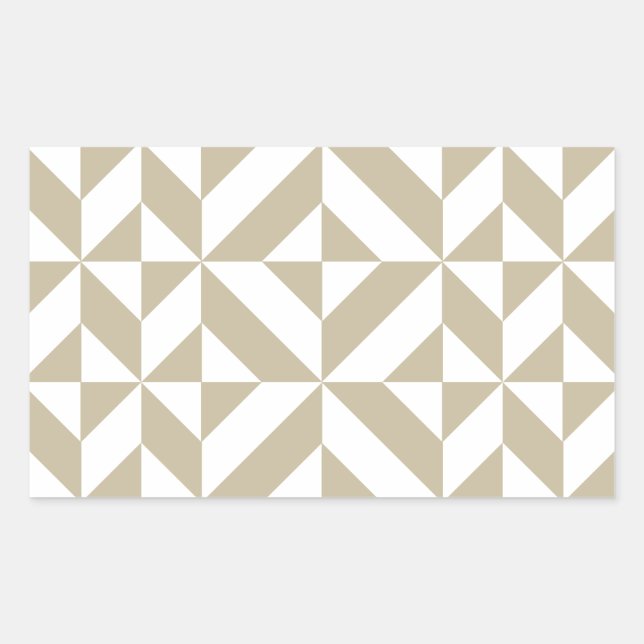 Clay Geometric Deco Cube Pattern Rectangular Sticker (Front)