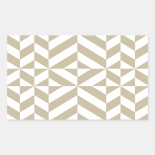 Clay Geometric Deco Cube Pattern Rectangular Sticker