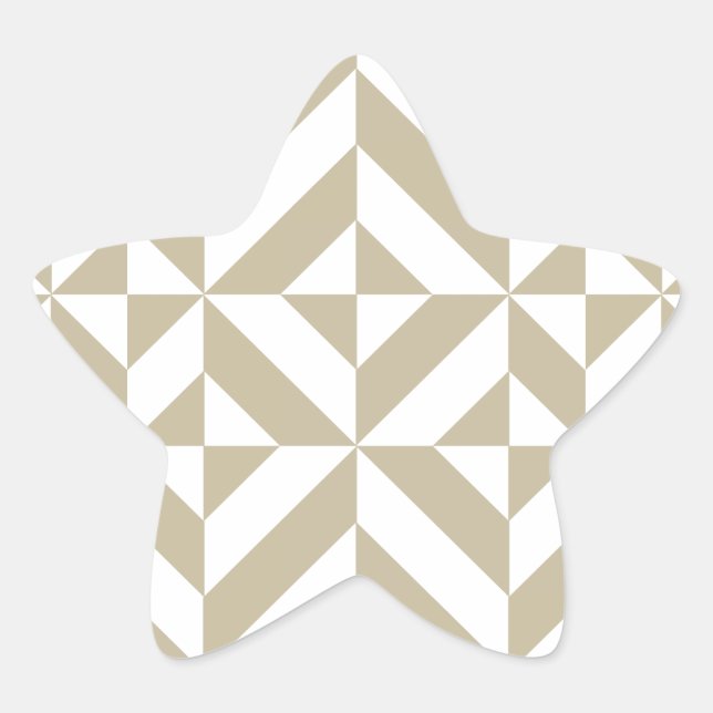 Clay Geometric Deco Cube Pattern Star Sticker (Front)