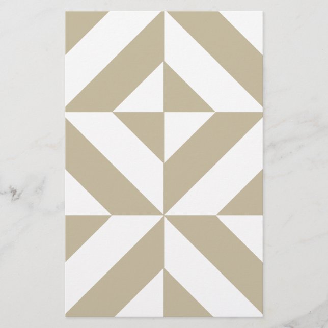 Clay Geometric Deco Cube Pattern Stationery (Front)