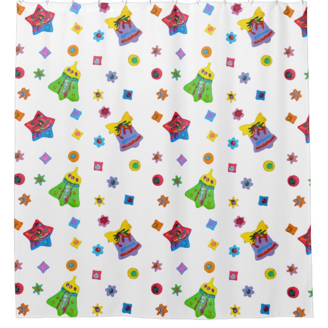 Clay Glitter Shower Curtain (Front)