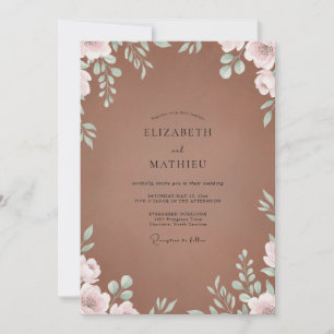 Clay Mint Foliage Eucalyptus Wedding Invitation