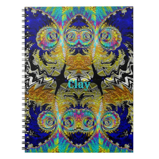 CLAY ~ Multicoloured Fractal   Notebook (Front)