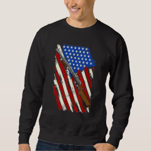 Clay Pigeon Shooting Hunting American Usa Shotgun Sweatshirt