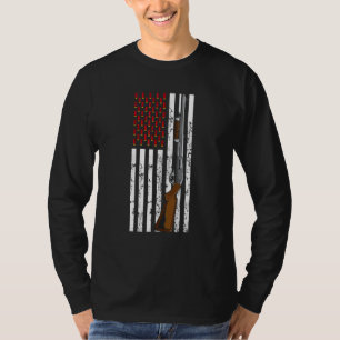 Clay Pigeon Shooting Usa Flag Shotgun Cartridge Fl T-Shirt