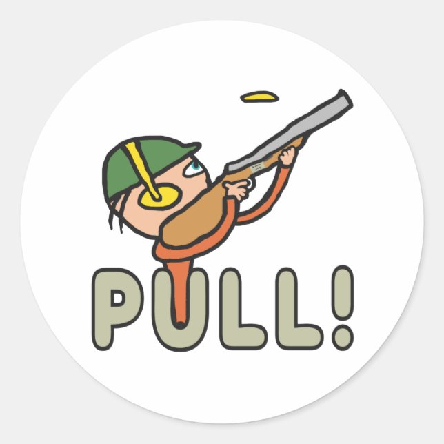 Clay Pigeon Trap Shooting Classic Round Sticker (Front)