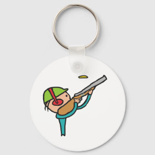 Clay Pigeon Trap Shooting Key Ring