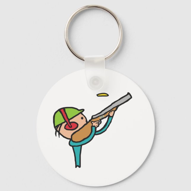 Clay Pigeon Trap Shooting Key Ring (Front)