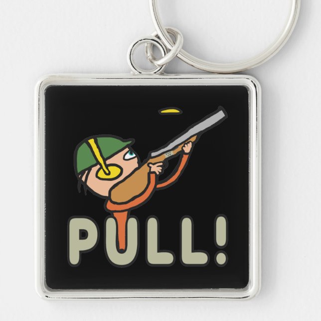 Clay Pigeon Trap Shooting Key Ring (Front)