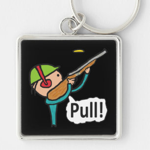 Clay Pigeon Trap Shooting Key Ring
