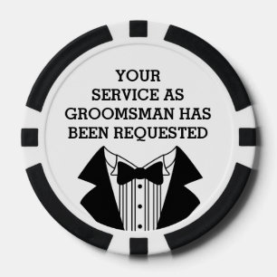 Clay Poker Chip Best Man or Groomsman Invite