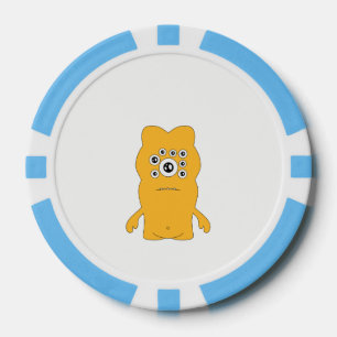 Clay Poker Chips, Baby Blue Striped Edge Chips