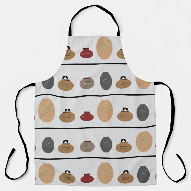 Clay Pots Allover Print Apron (Front)