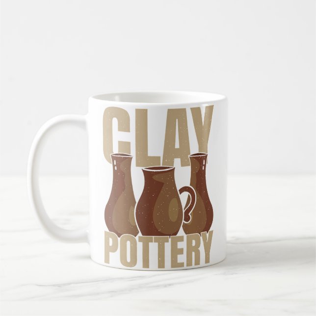 Clay Pottery Retro Coffee Mug (Left)