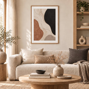 Clay Resonance Minimal Abstract Plaster Art Prin Poster