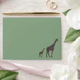 Clay Safari Giraffe, Rustic Wedding Envelope