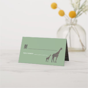 Clay Safari Giraffe, Rustic Wedding Place Card