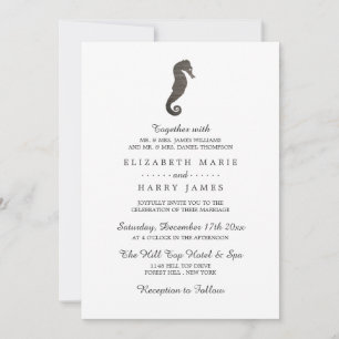 Clay Seahorse Beach Wedding Invitation