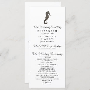 Clay Seahorse Beach Wedding Program