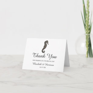 Clay Seahorse Beach Wedding Thank You Card