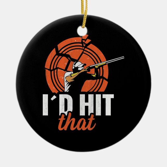 Clay Shooting Trap Shooting Ceramic Ornament (Front)