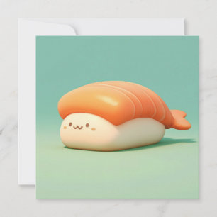Clay Shrimp Nigiri Sushi Illustration Postcard