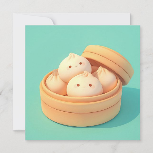 Clay Steamed Dumplings in Bamboo Steamer Postcard (Front)